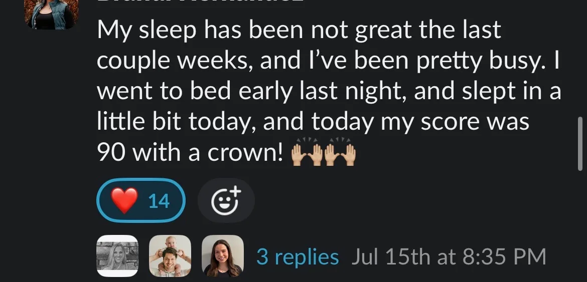 Client win shared in the Nurture community