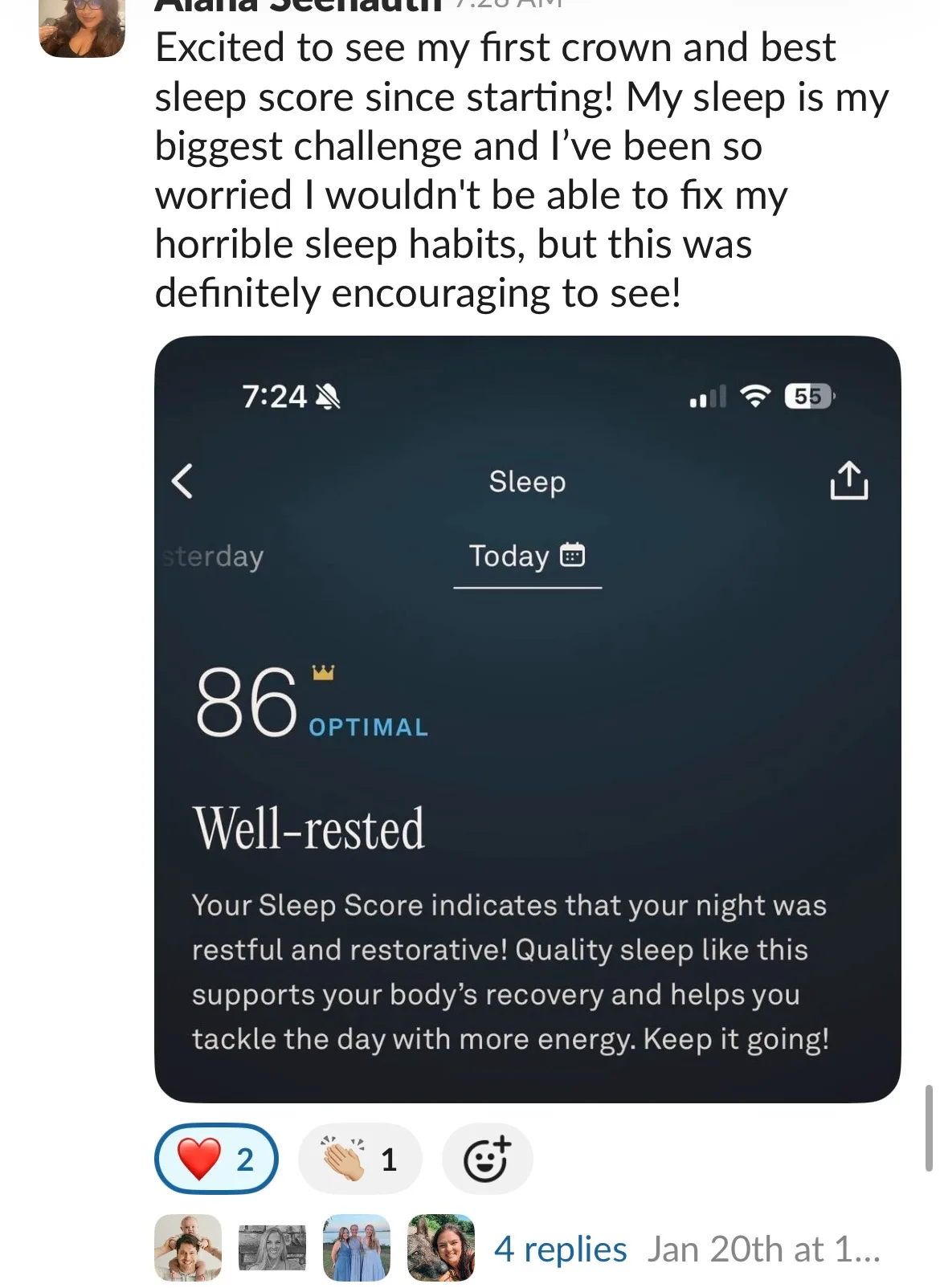 Client win shared in the Nurture community