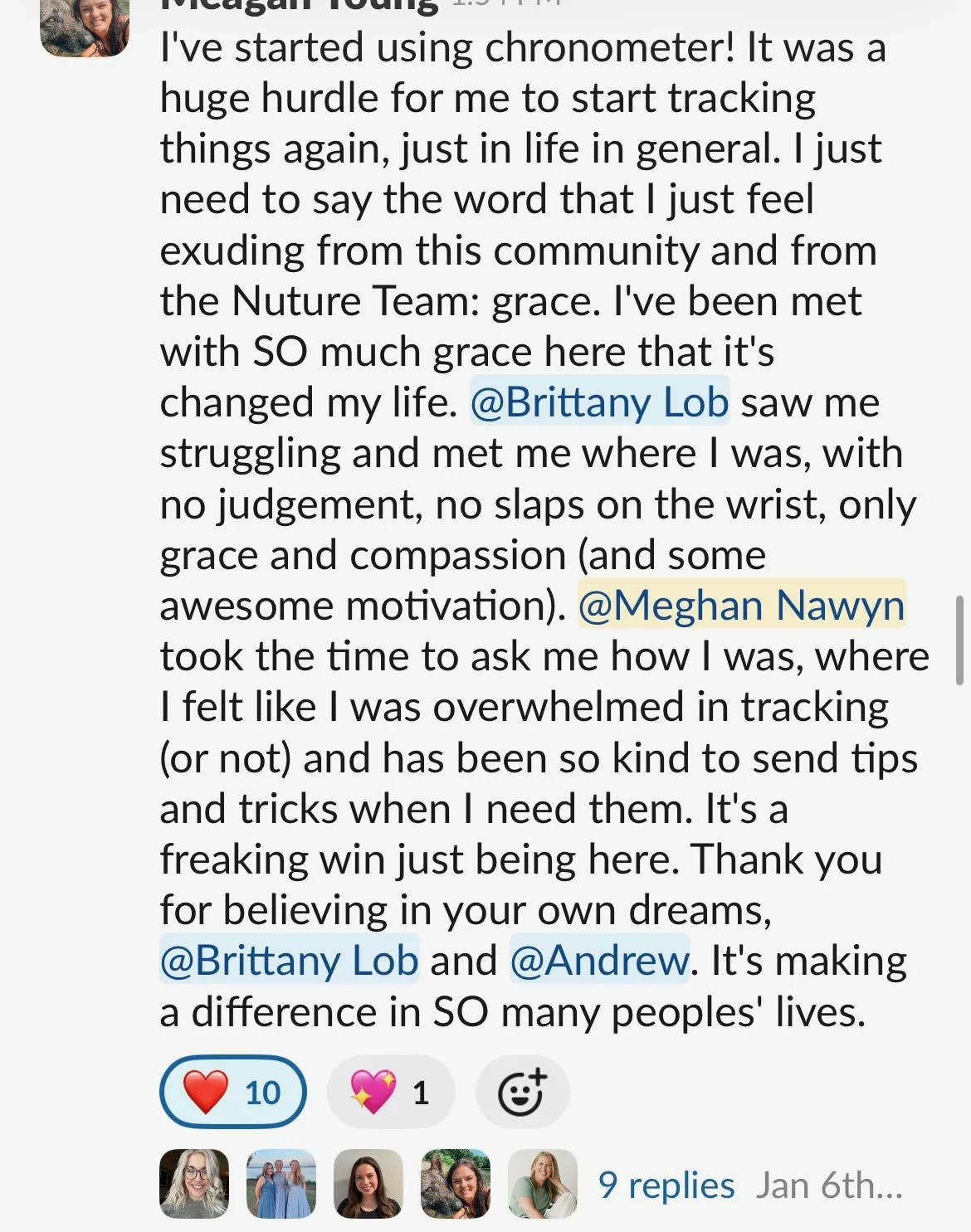 Client win shared in the Nurture community
