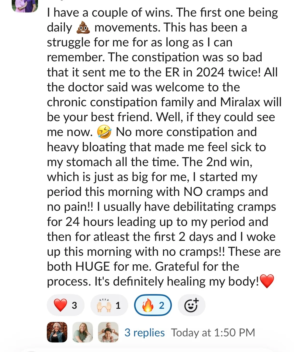 Client win shared in the Nurture community