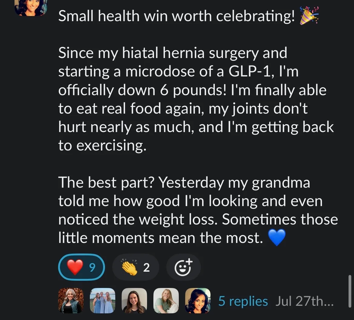 Client win shared in the Nurture community