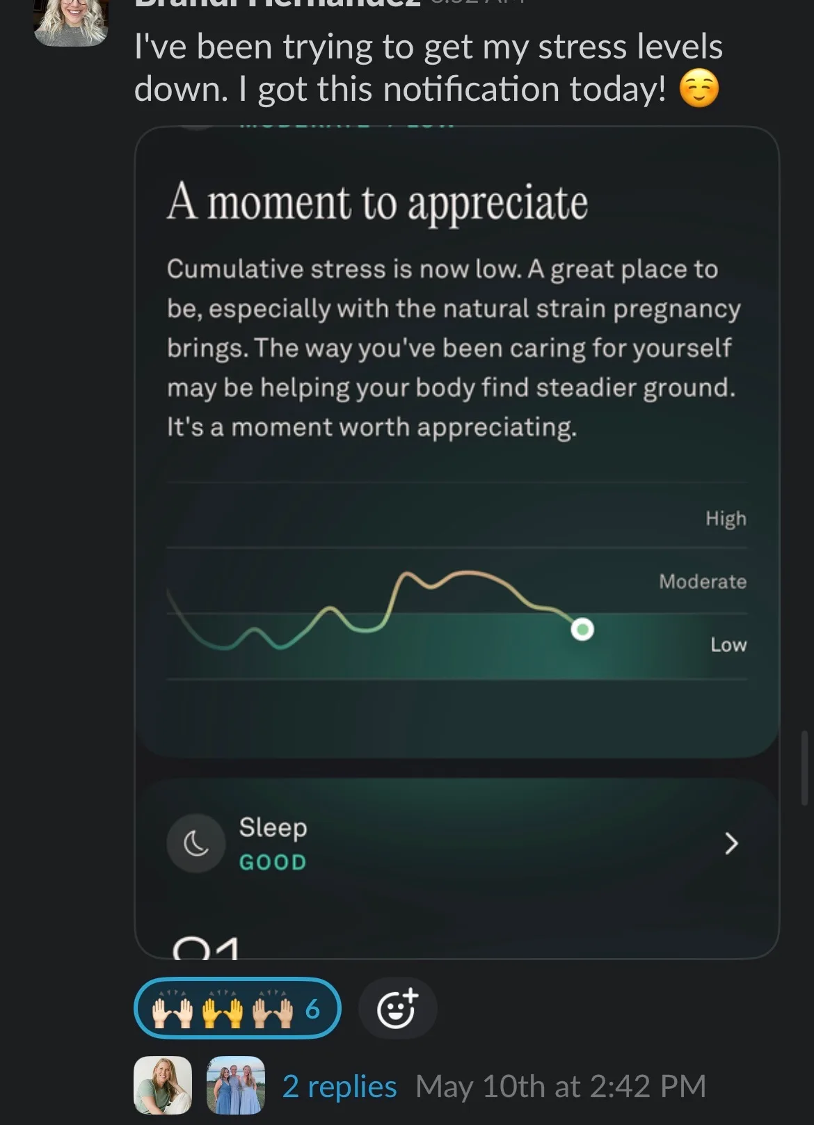 Client win shared in the Nurture community