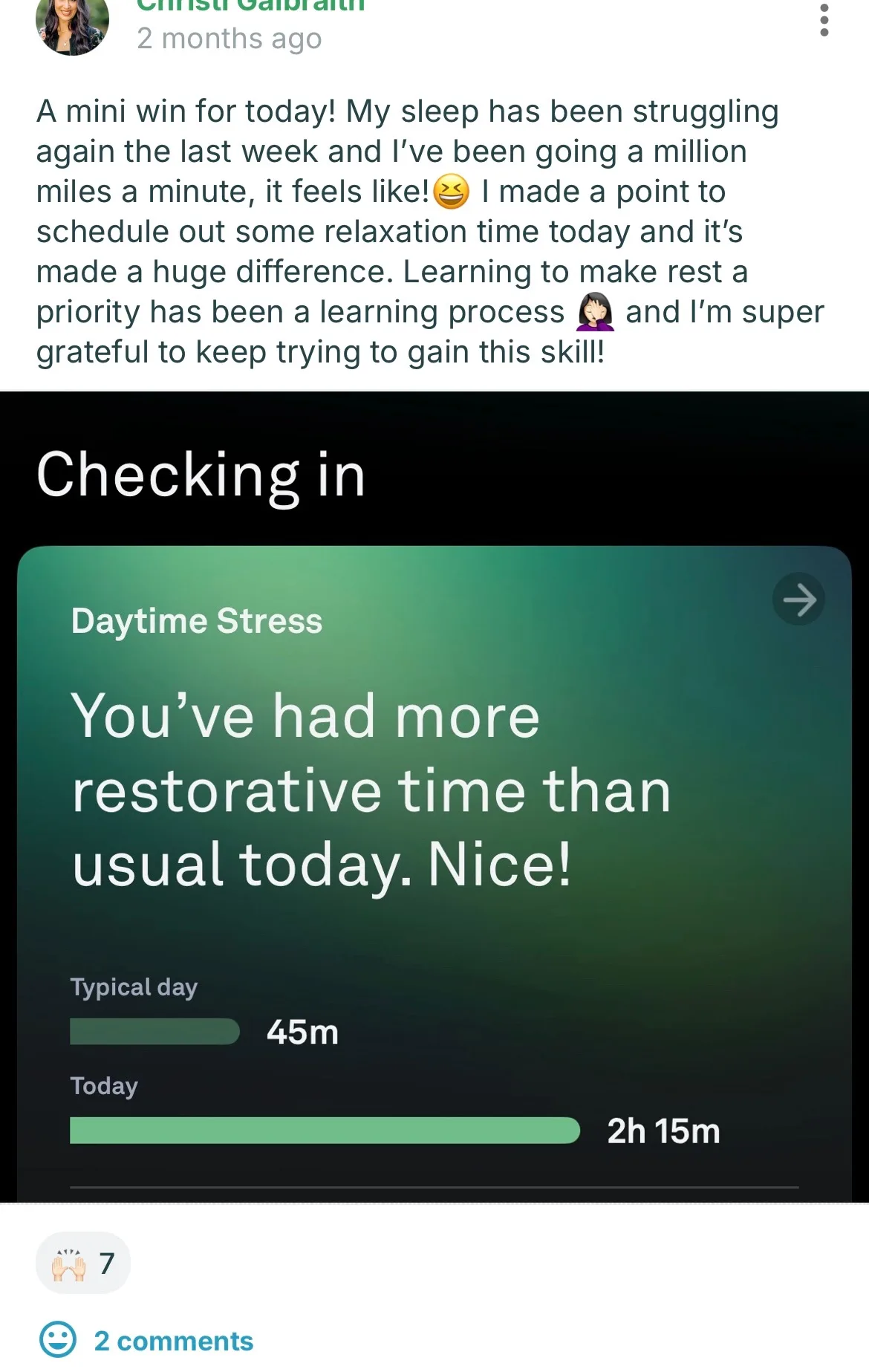 Client win shared in the Nurture community