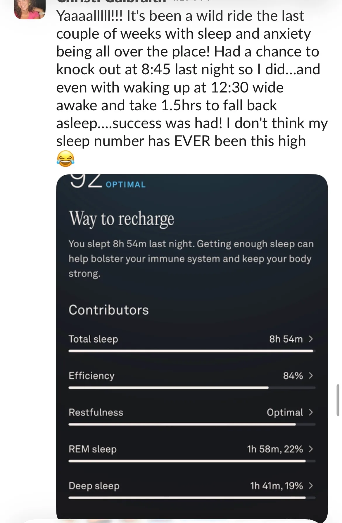 Client win shared in the Nurture community