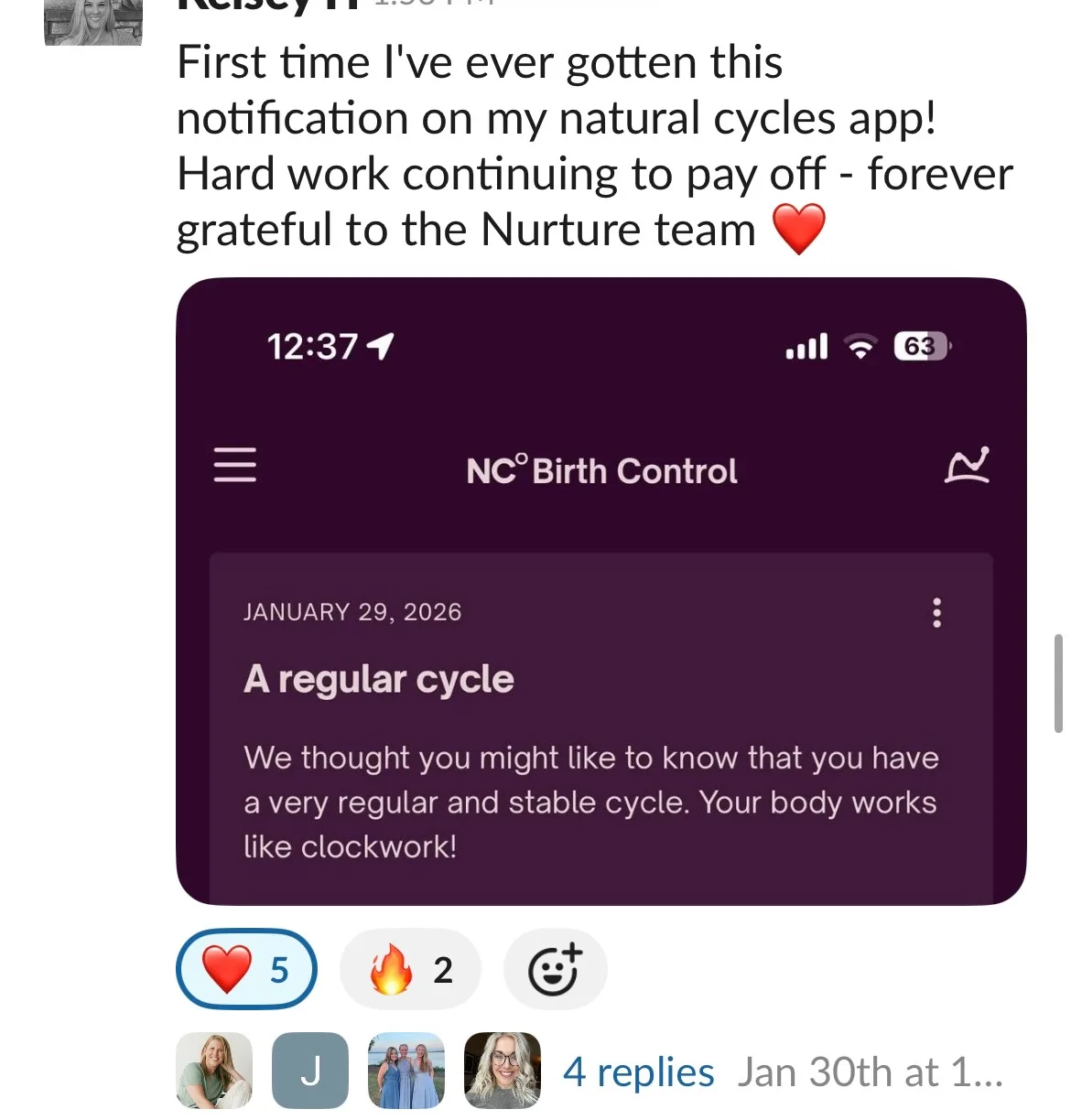 Client win shared in the Nurture community