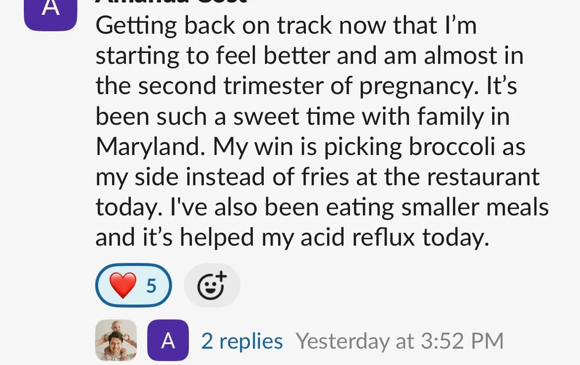 Client win shared in the Nurture community